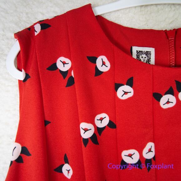 New! Anne Klein Plus Size‎ Chatterly Rose Printed Fit Flare Dress Red, 18W